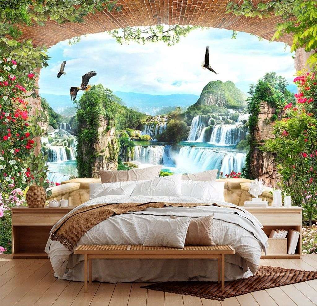 Фотообои в интерьере арка в цветах  9-2059 фото