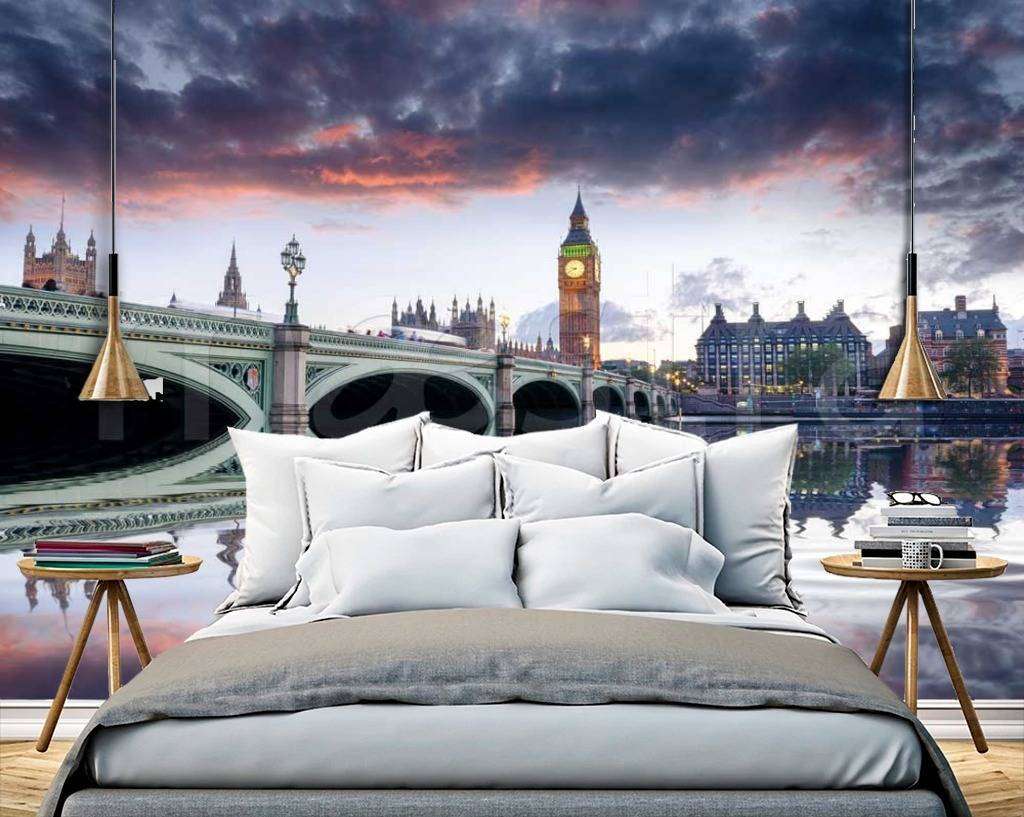 Фотообои в интерьере тучи нависшие над лондоном  9-492 фото