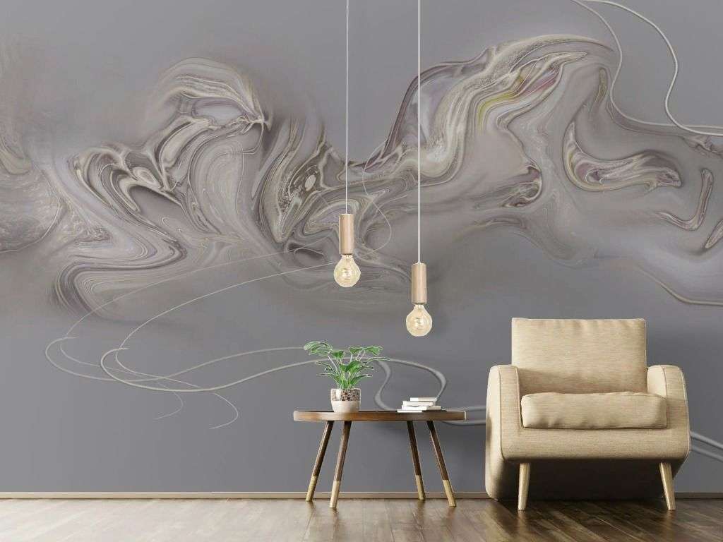 Фотообои в интерьере туман на сером фоне  13-688 фото