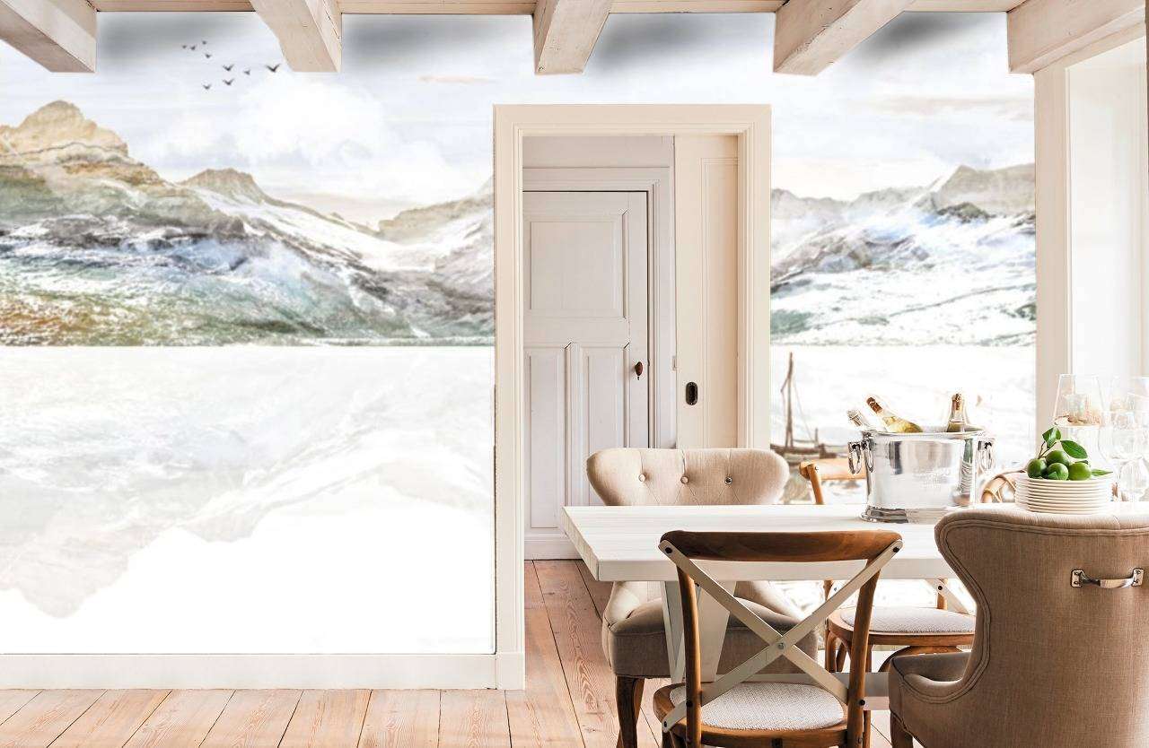 Фотообои в интерьере горы в отражении  15-664 фото