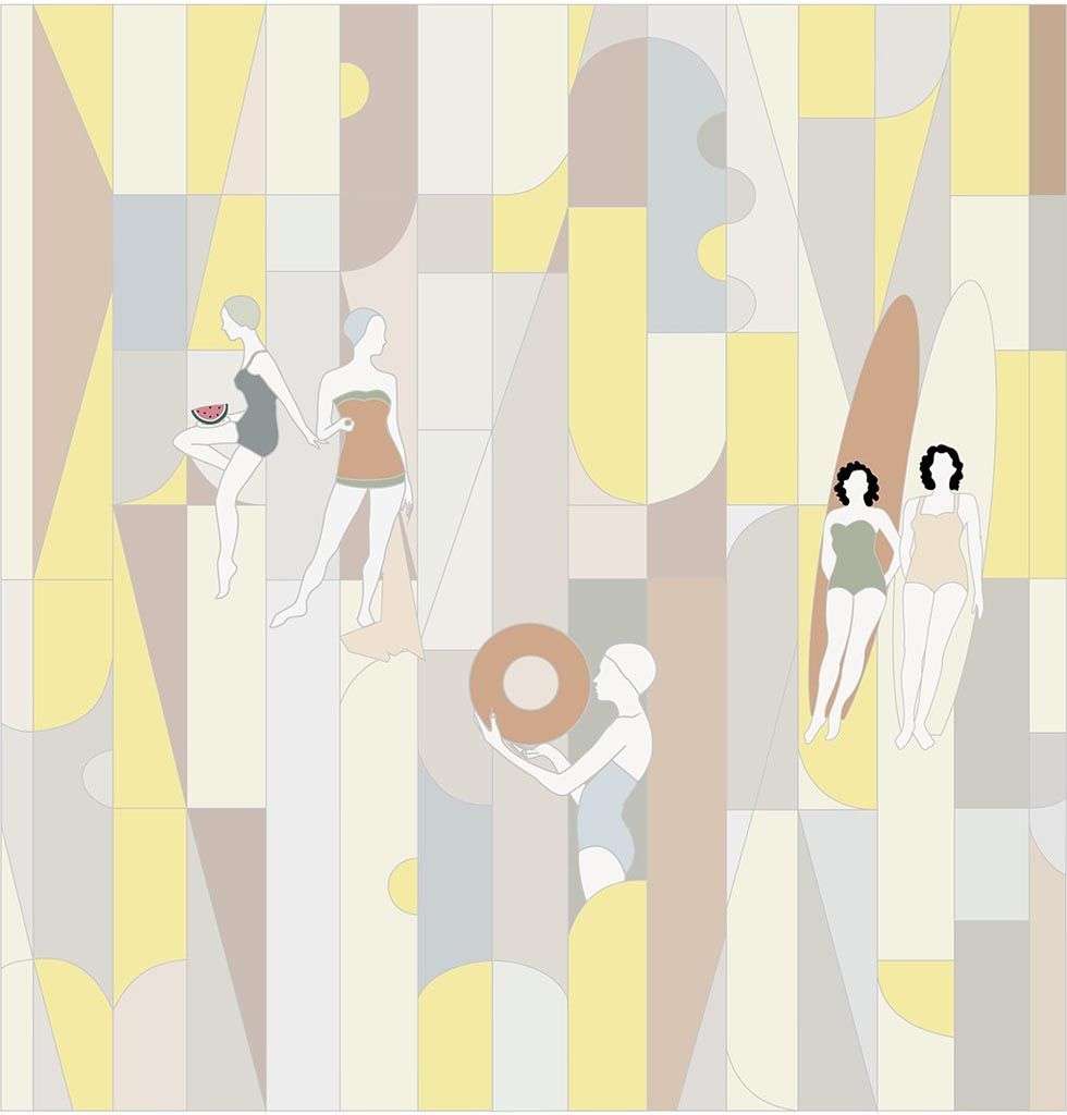 Фотообои в интерьере абстрактция пляж  9-1811 фото