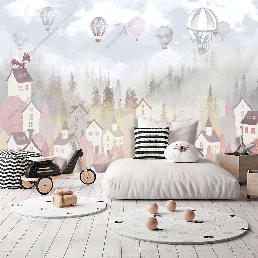 Фотообои в интерьере сказочный городок  14-151 фото
