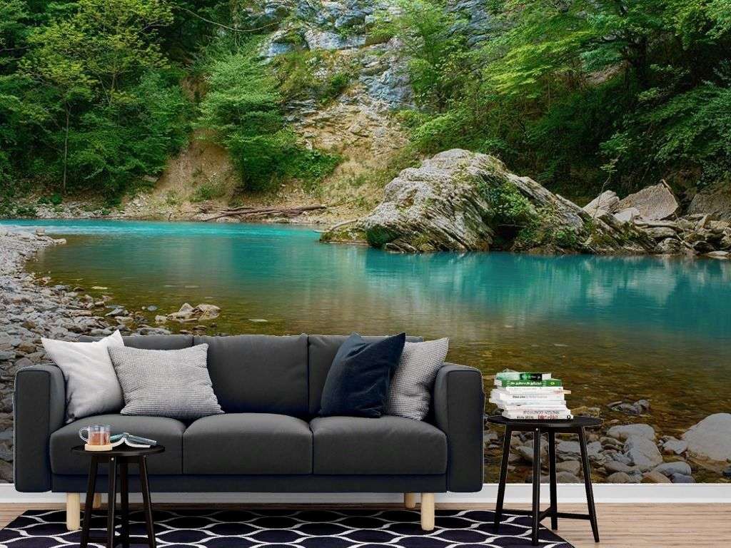 Фотообои в интерьере горная река  9-1968 фото