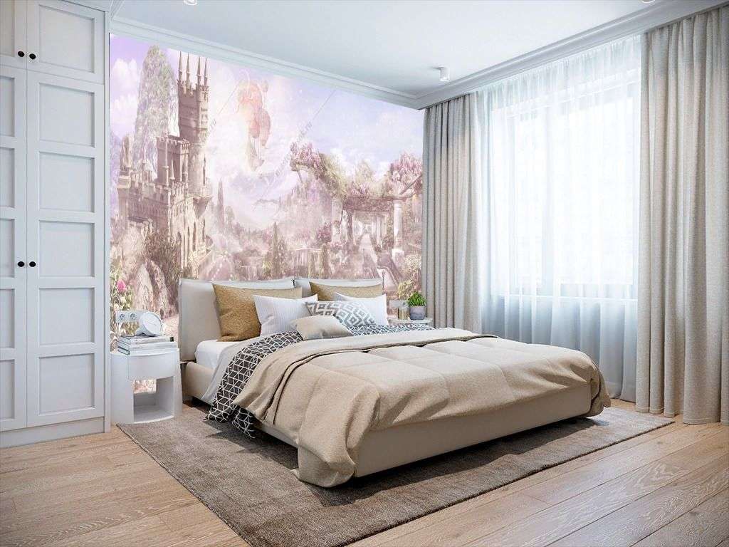 Фотообои в интерьере сказочный замок в горах  13-347 фото