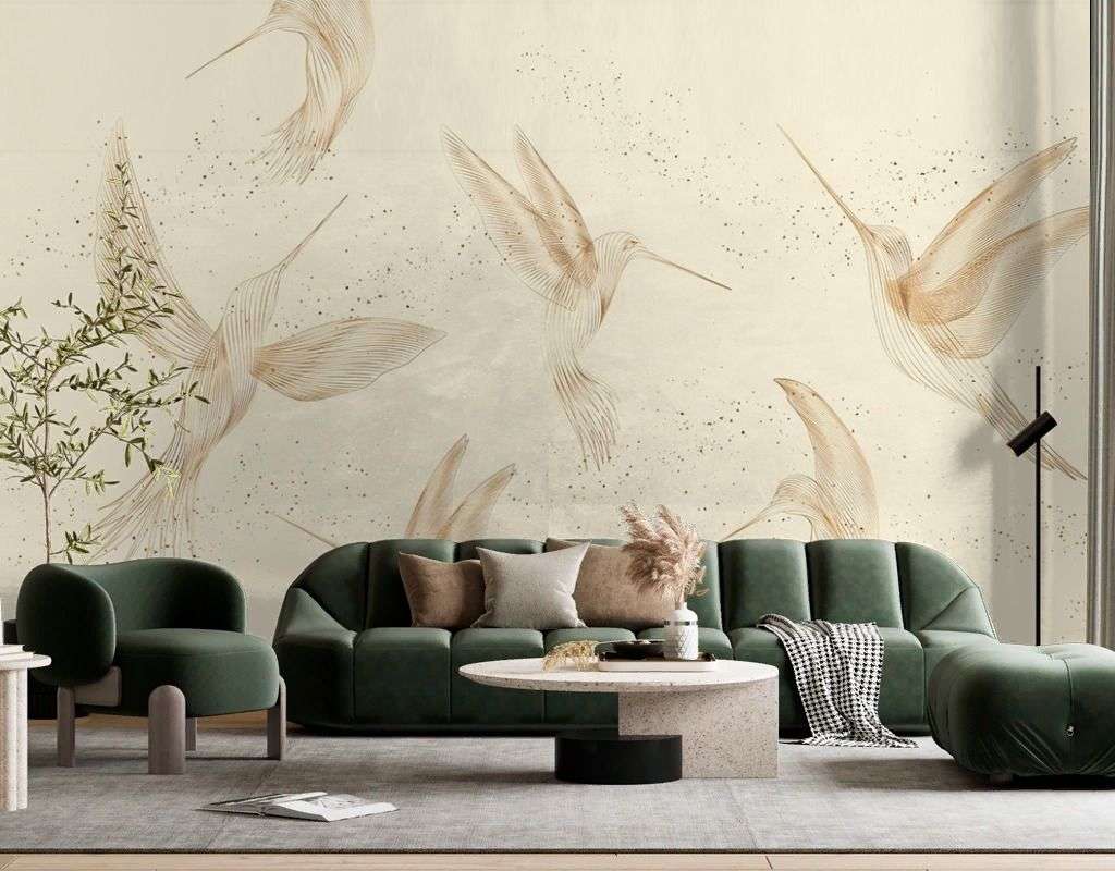 Фотообои в интерьере калибри порхают  9-2109 фото