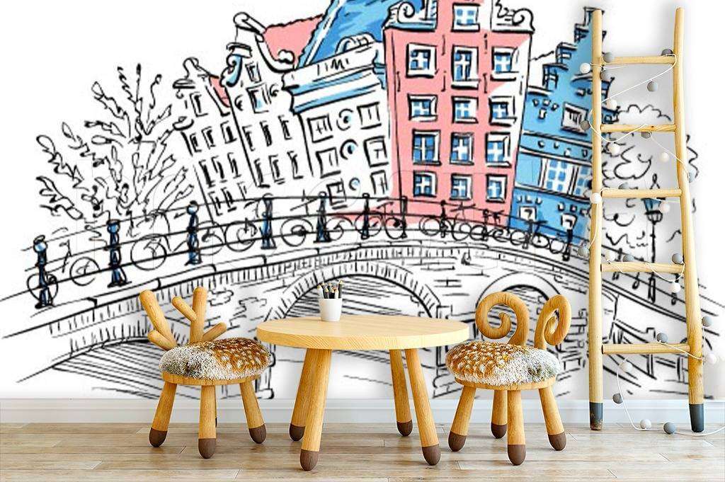 Фотообои в интерьере город граффити  12-493 фото
