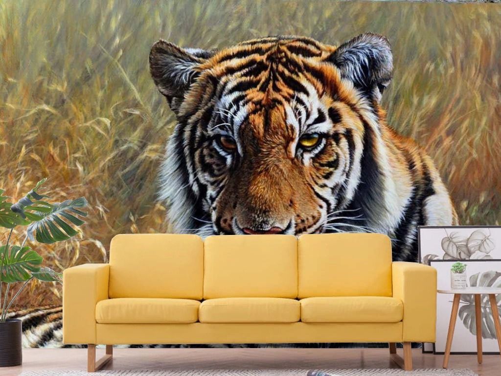 Фотообои Тигр в саванне  17-4422