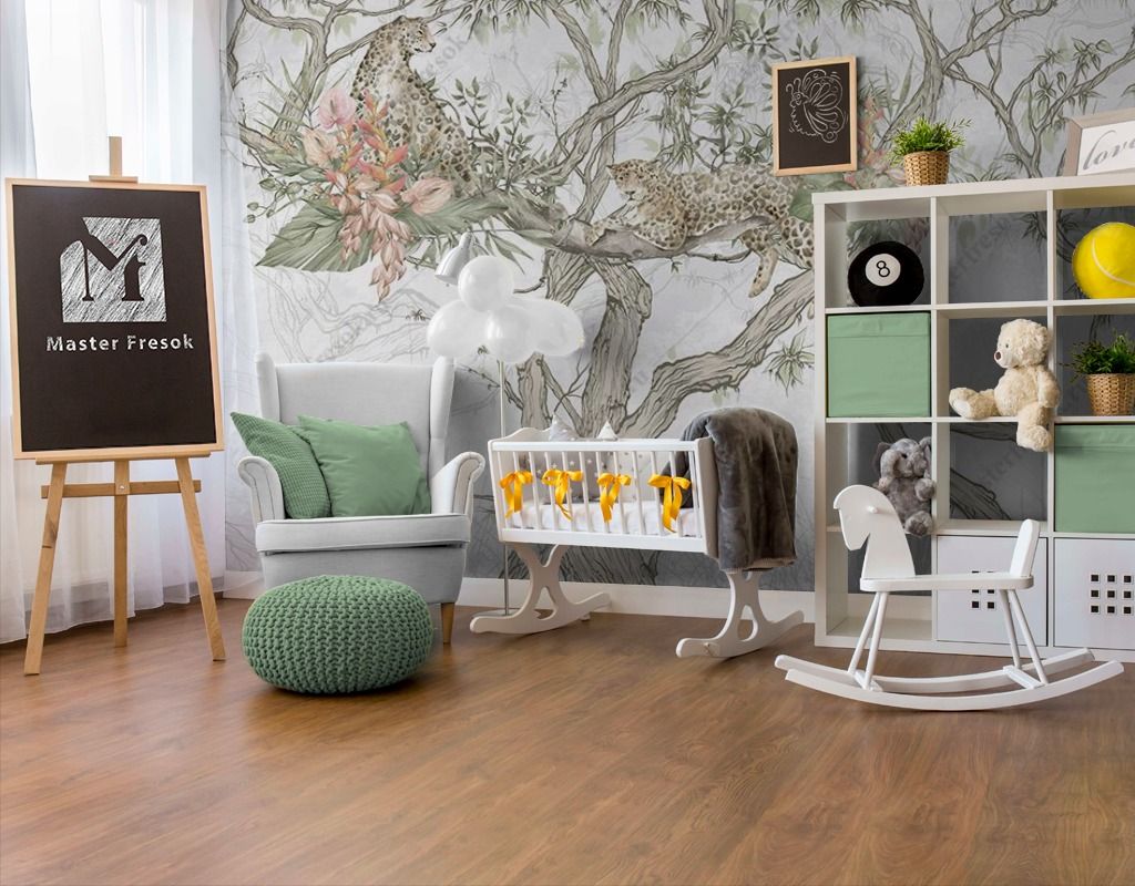 Фотообои Леопарды китайская живопись  14-448