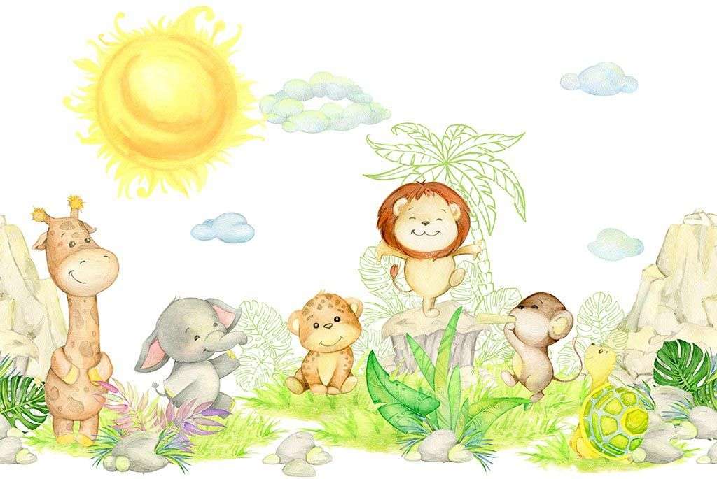 Фотообои в интерьере животные на солнечной полянке  12-1323 фото