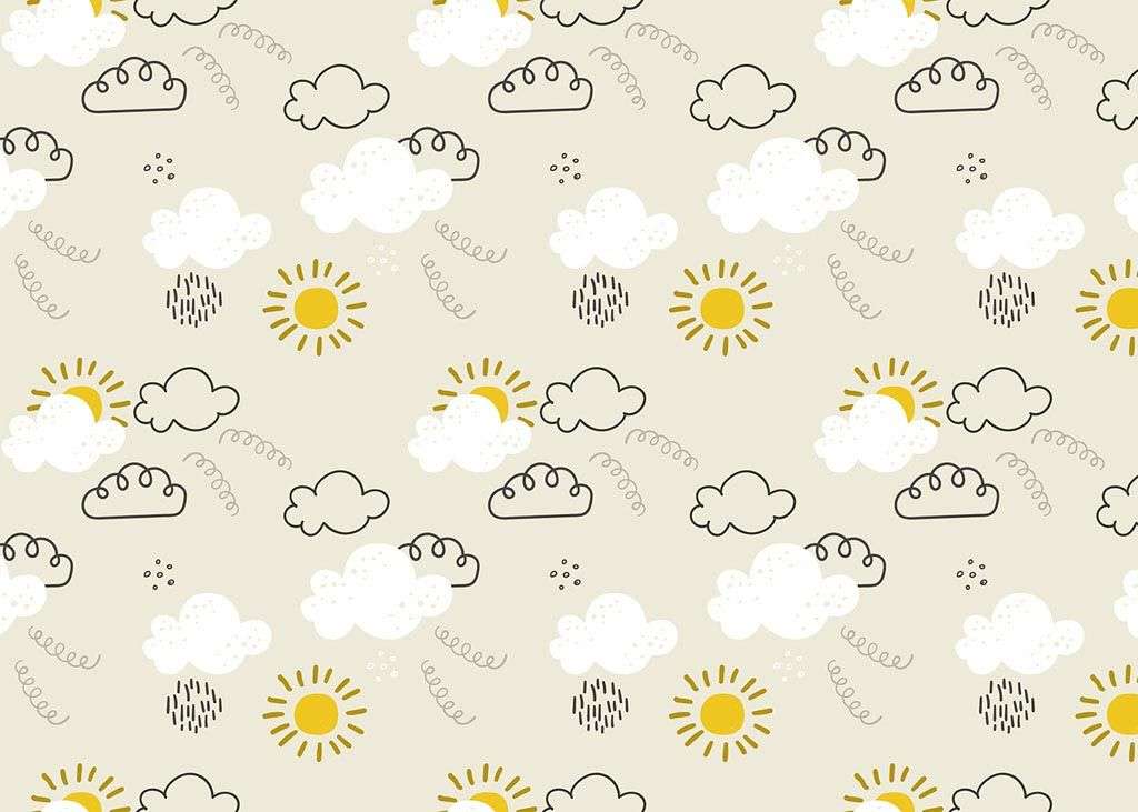 Фотообои в интерьере облака и солнышки  12-746 фото