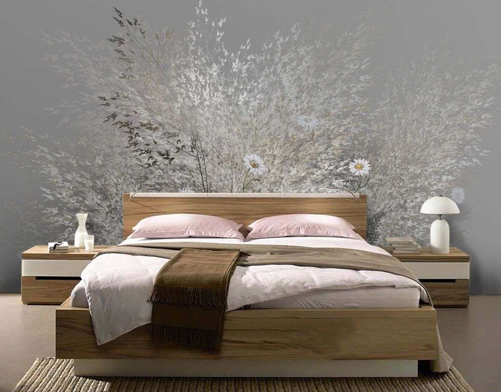 Фотообои в интерьере куст полевых цветов  13-686 фото