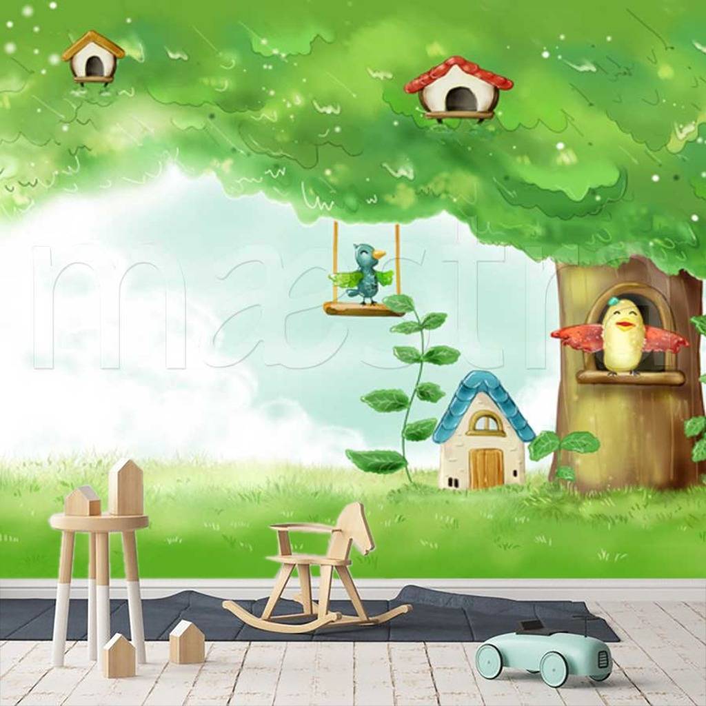 Фотообои Дерево с птицами  12-246