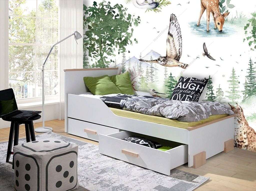 Фотообои в интерьере лесной фон с оленем  12-1495 фото