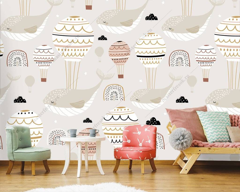 Фотообои Шары и киты  12-699