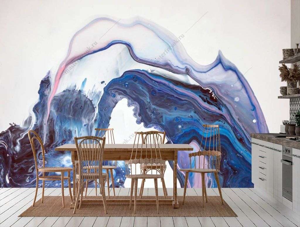Фотообои в интерьере флюид арт волна  9-1300 фото