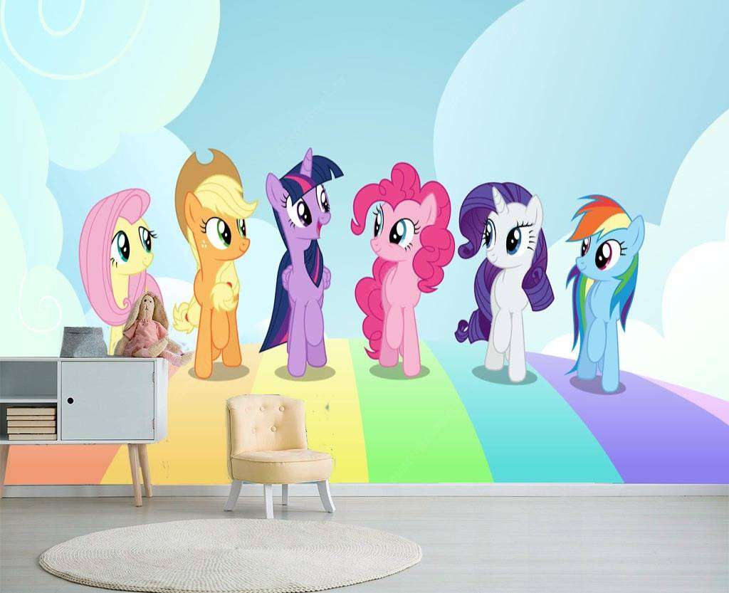Фотообои в интерьере пони на радуге  12-612 фото