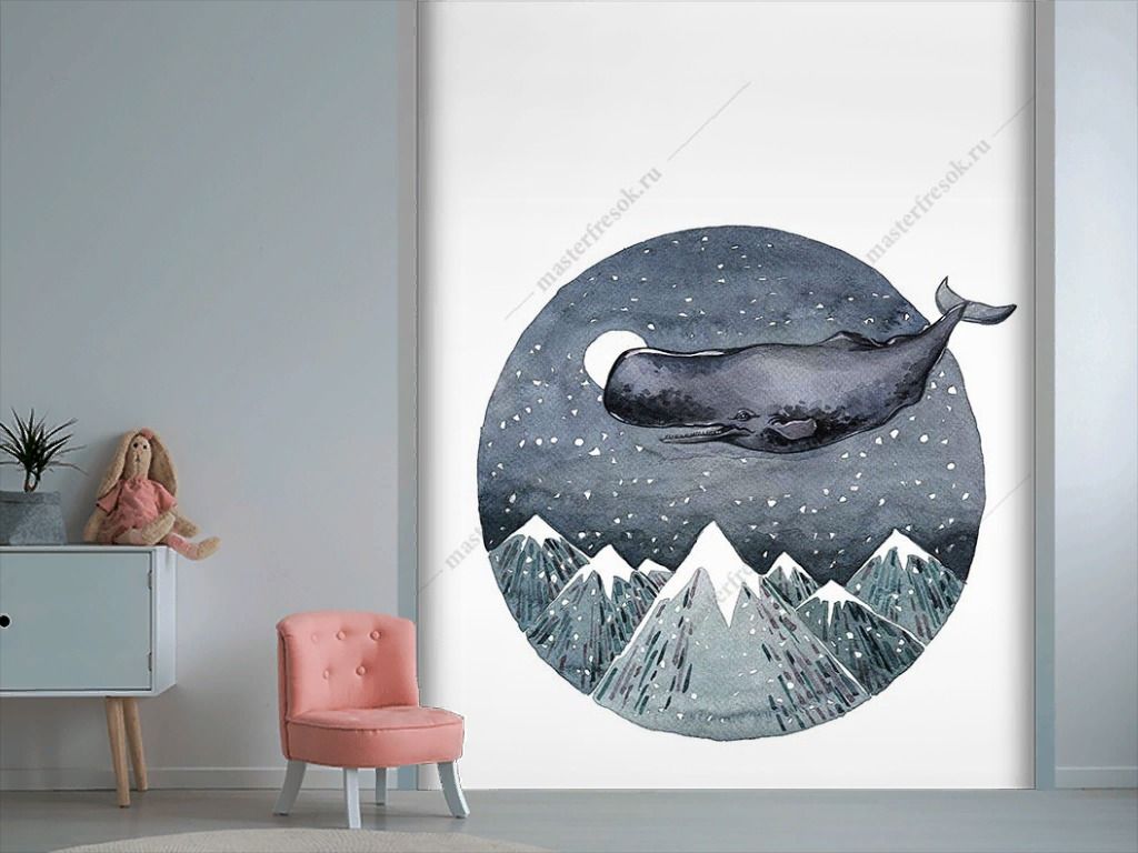 Фотообои Кит над горами  14-673