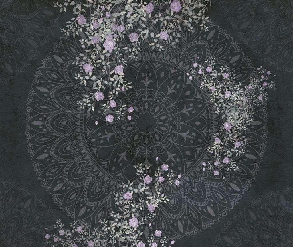 Фотообои в интерьере мандала черная  9-1598 фото