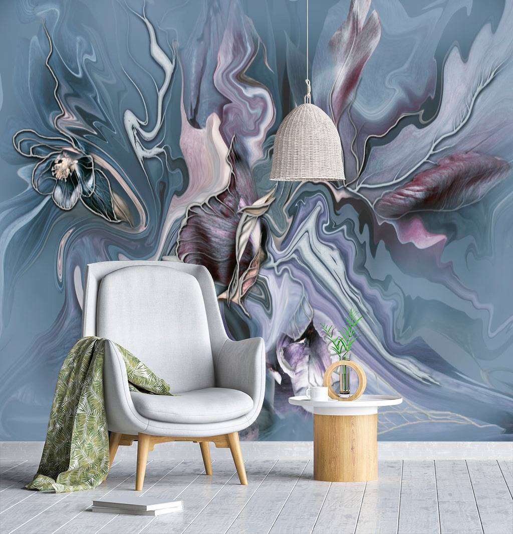 Фотообои в интерьере акварель  13-063 фото