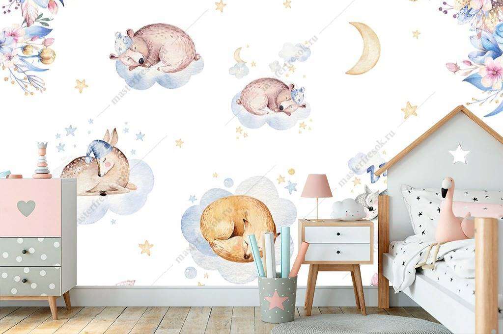 Фотообои в интерьере спящие животные  14-069 фото