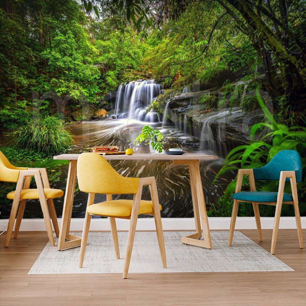 Фотообои в интерьере водопад у реки  4-373 фото