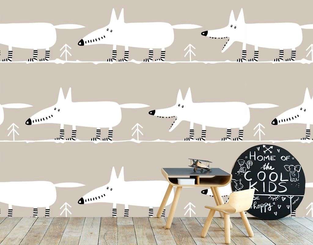 Фотообои в интерьере собачки на обоях  12-1648 фото