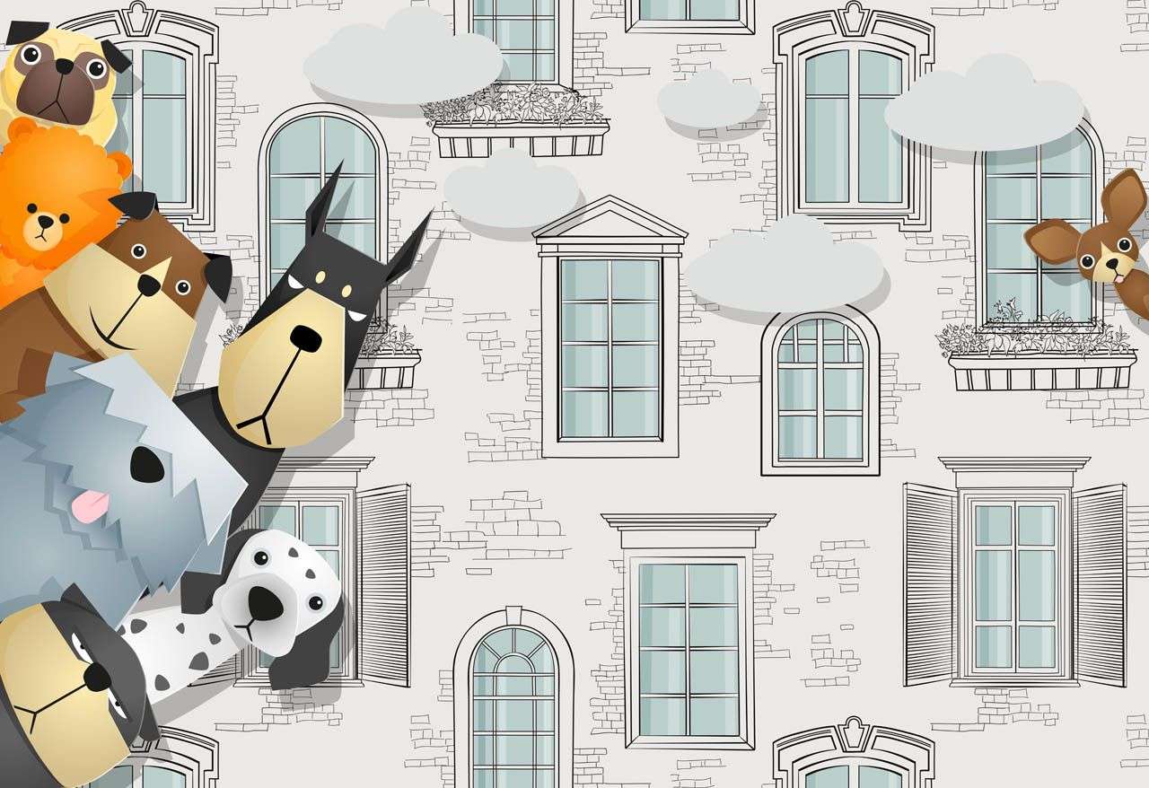 Фотообои в интерьере животные в домике  19-0170 фото