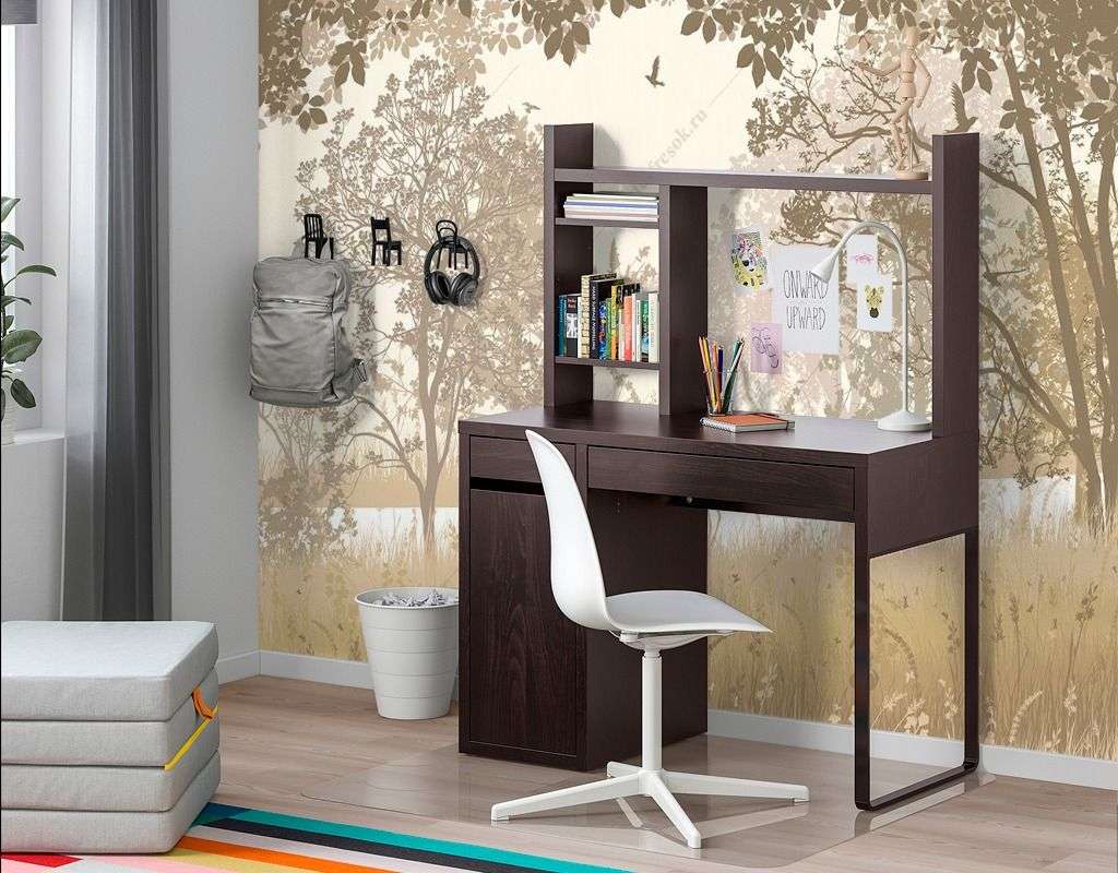 Фотообои в интерьере лес в бежевых оттенках  9-1633 фото