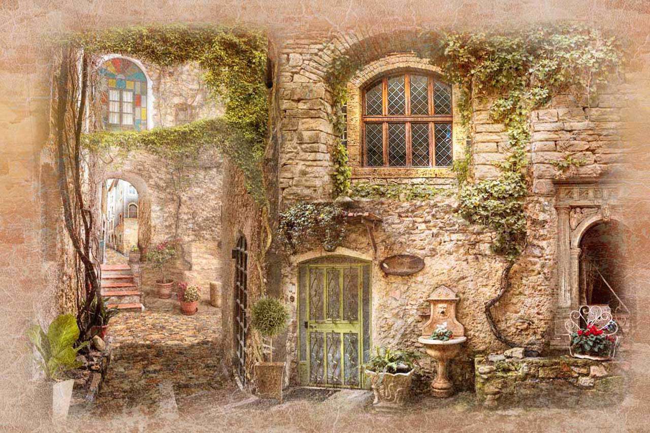 Фотообои в интерьере средневековая улочка в соренто  7-332 фото