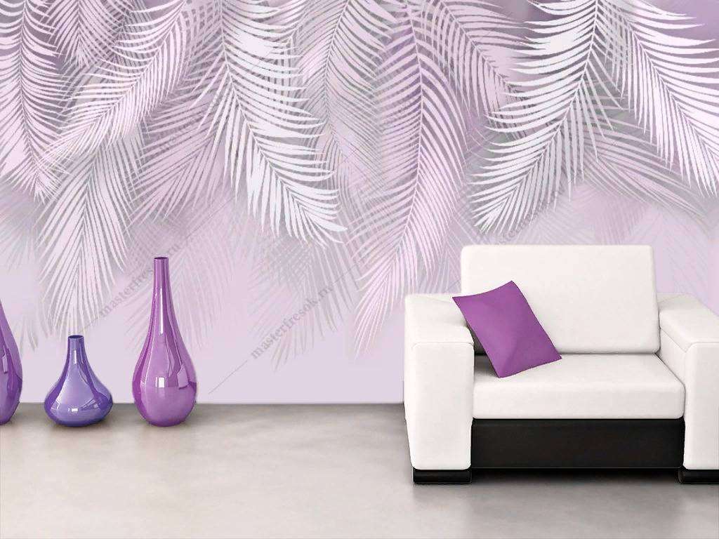 Фотообои в интерьере фоновые листья  10-768 фото