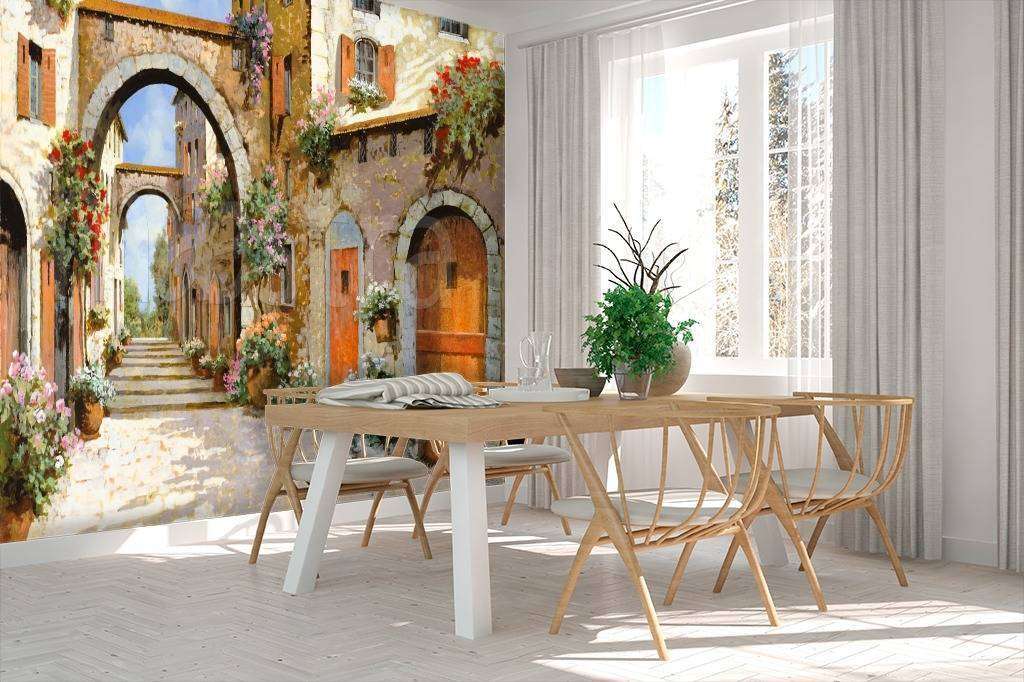 Фотообои Широкая улочка с арками  8-020