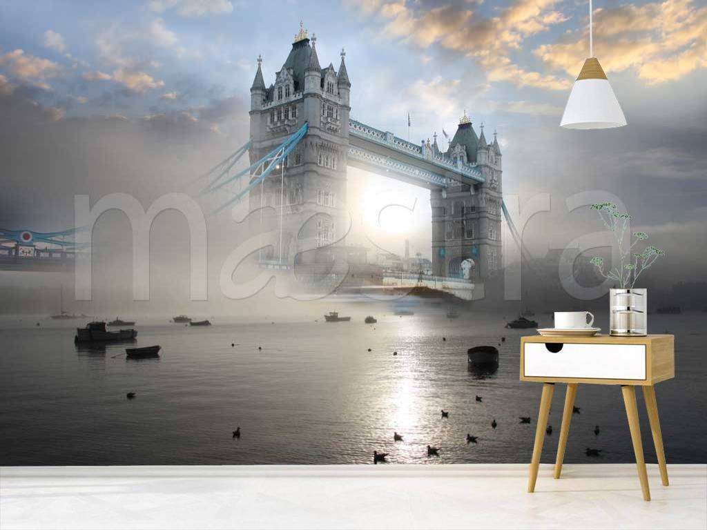 Фотообои в интерьере лондон в туманной дымке  9-436 фото