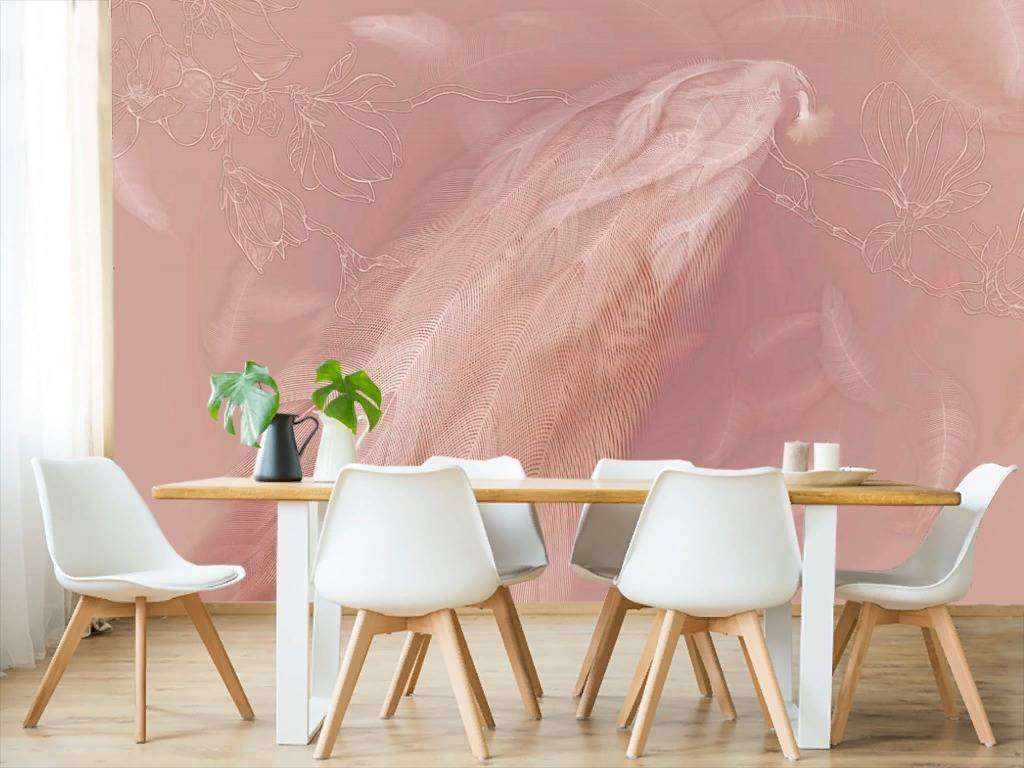 Фотообои в интерьере перья жар-птицы  13-264 фото