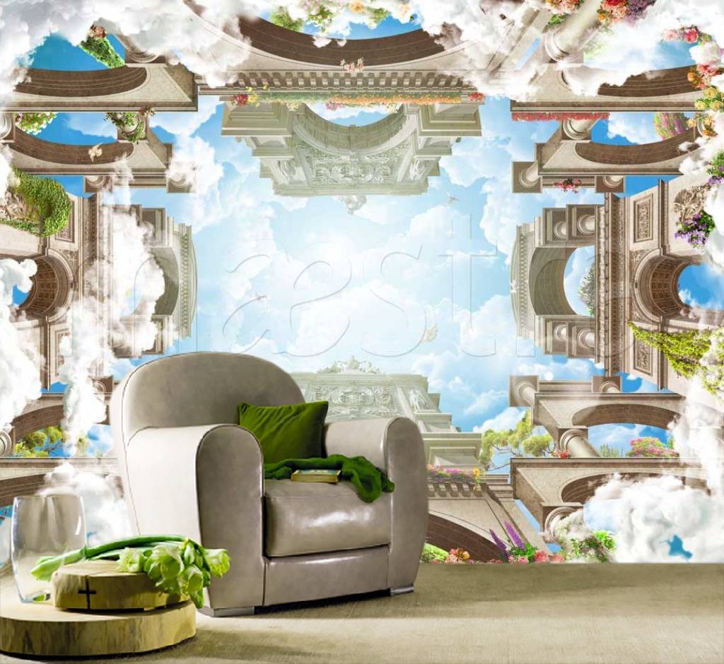 Фотообои Потолочный сюжет с перспективой вдаль  11-144