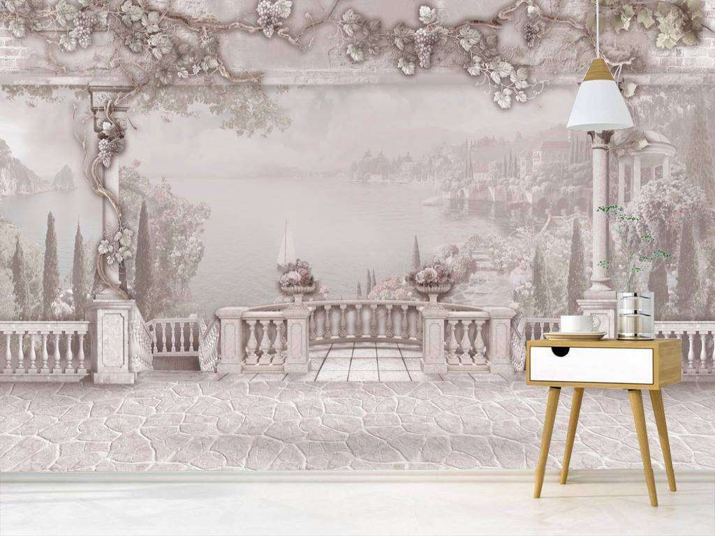 Фотообои в интерьере цветущая терраса  13-079 фото