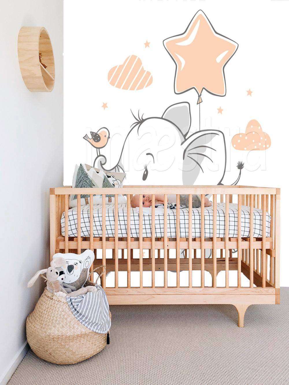 Фотообои в интерьере слоник и звездочка  12-482 фото