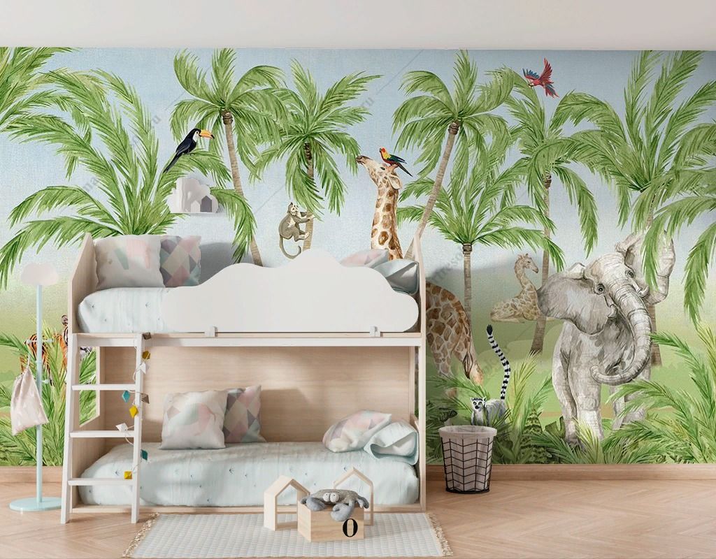 Фотообои Жирафы и Пальмы  12-1498