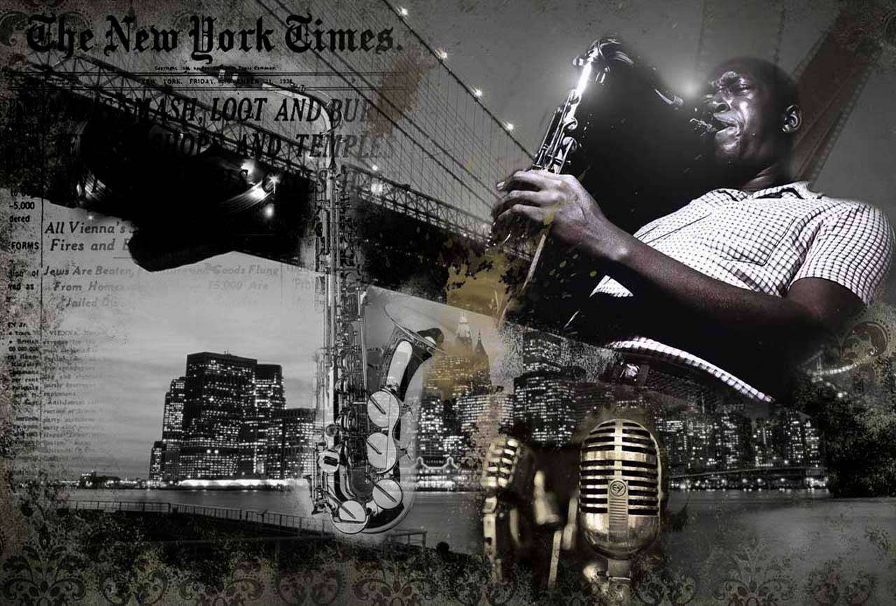 Фотообои в интерьере ночной город коллаж  2-077 фото