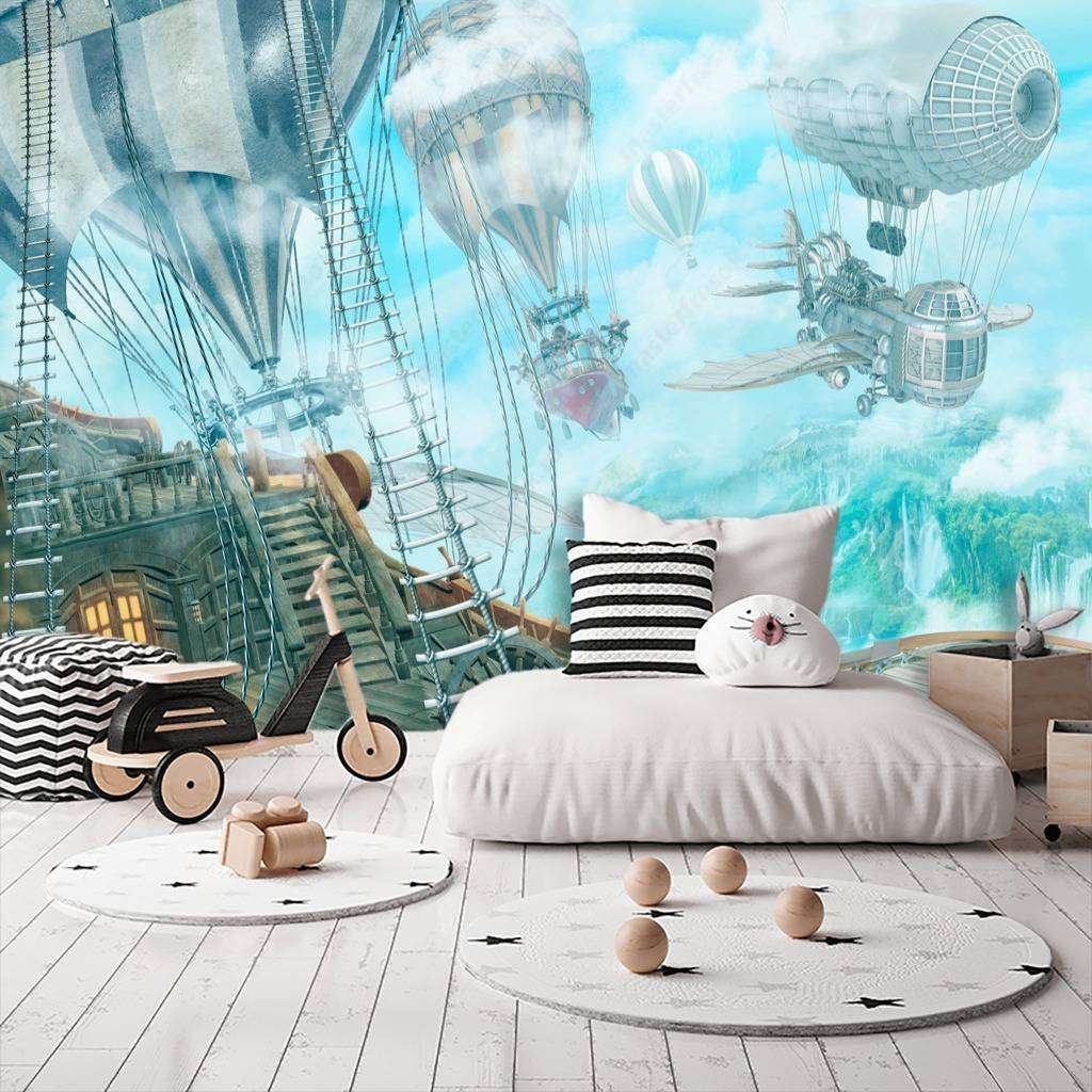 Фотообои Бесшовные обои на стену:  Дирижабли в небе. Артикул: 13-175  