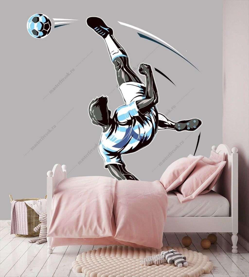Фотообои в интерьере футболист  12-1374 фото