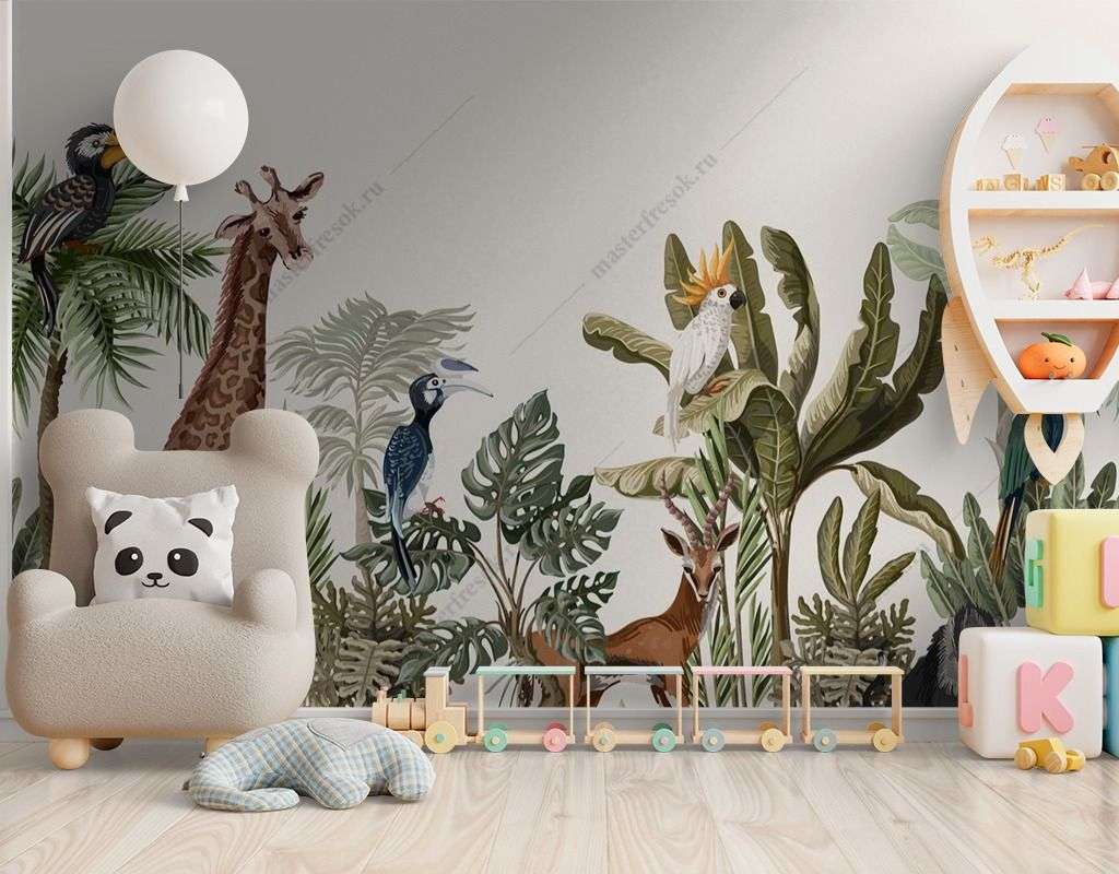 Фотообои в интерьере звери тропиков  12-1393 фото