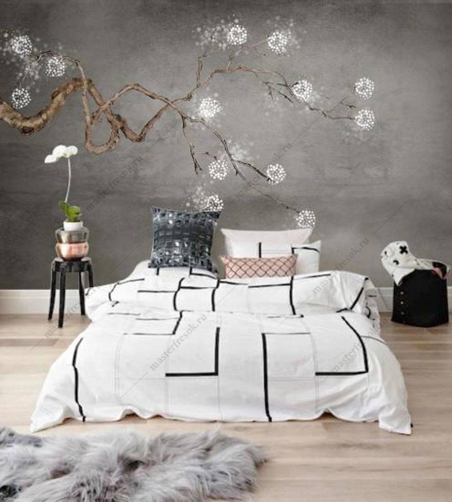 Фотообои Веточка с белыми цветами  15-897