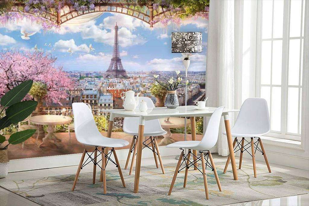 Фотообои в интерьере терраса с видом на париж  17-0075 фото