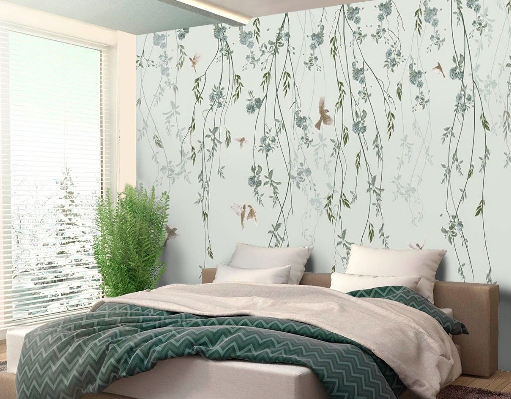 Фотообои Ветви тонкие с птицами   14-757