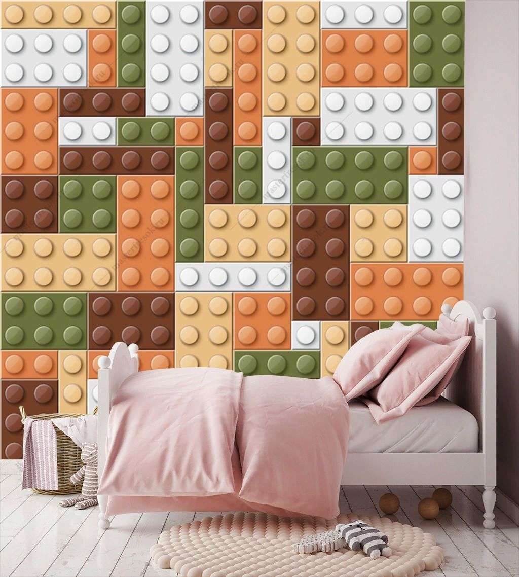 Фотообои в интерьере пазлы  12-1351 фото