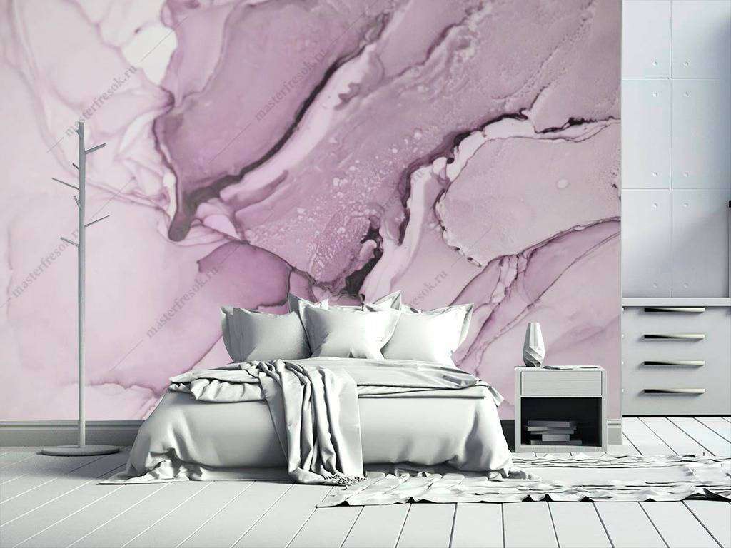 Фотообои в интерьере флюид арт фиолетовый  9-1023 фото