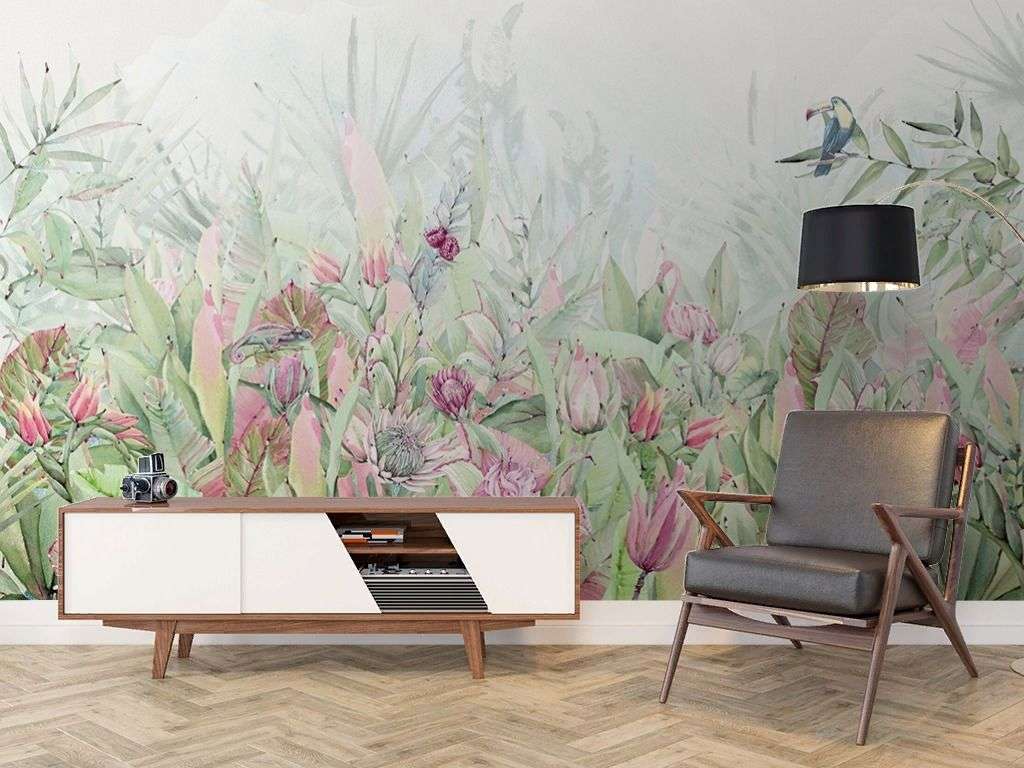 Фотообои в интерьере в спальню цветы яркие  9-2007 фото