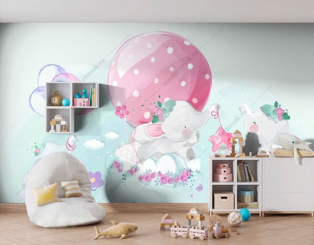 Фотообои Милые слонята  14-604