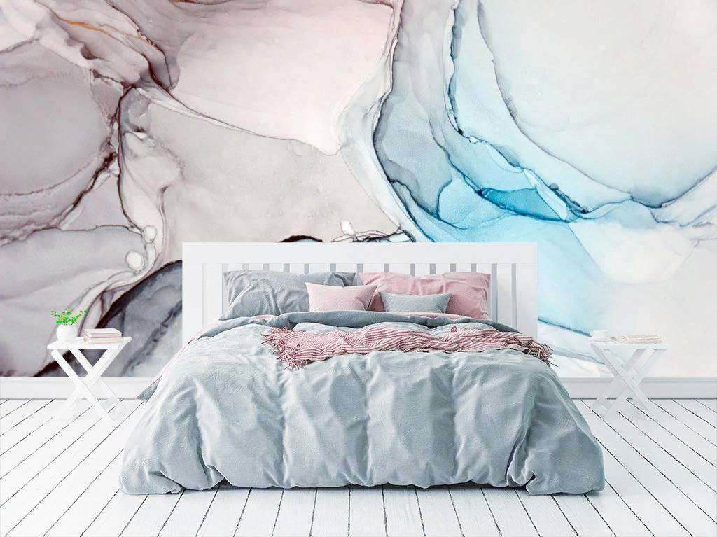 Фотообои в интерьере цветной мрамор  9-952 фото