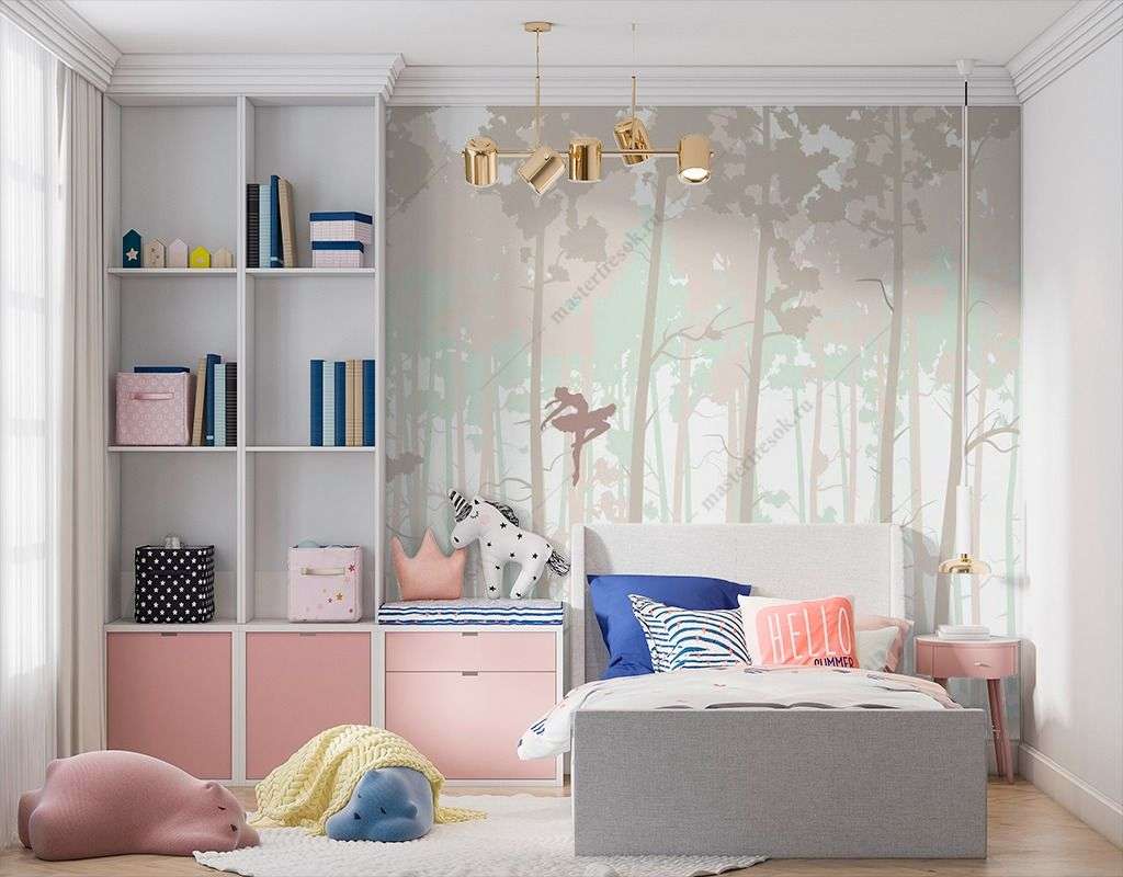 Фотообои в интерьере лес с балеринами  14-401 фото